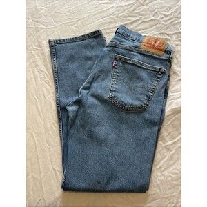Levi Strauss Mens 505 36 x 32 Original Straight Fit Jeans Medium Wash